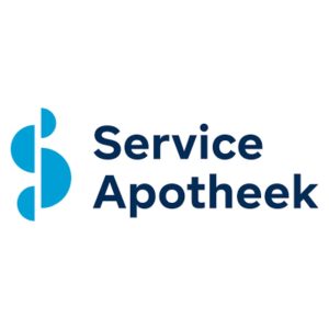 Het blauwe logo van Service Apotheek